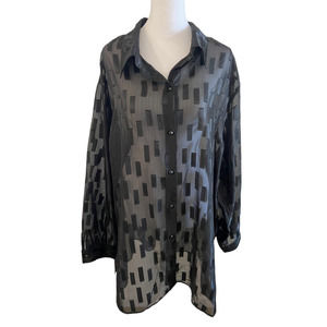 Vintage Notations black sheer blouse